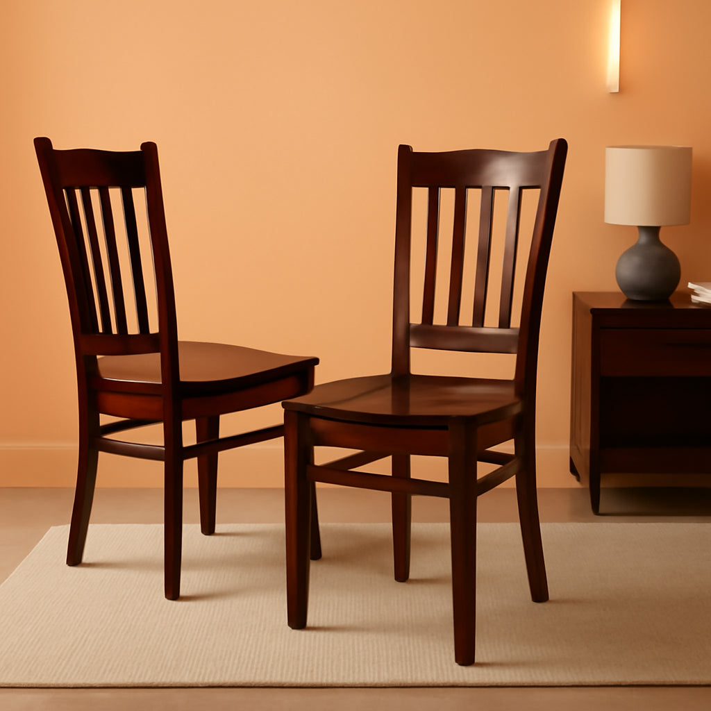 Groton Dining Room Chairs Mahogany Slat Back Set Of 2-0
