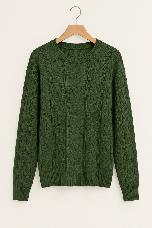 Quiet Detail Cable-Knit Sweater