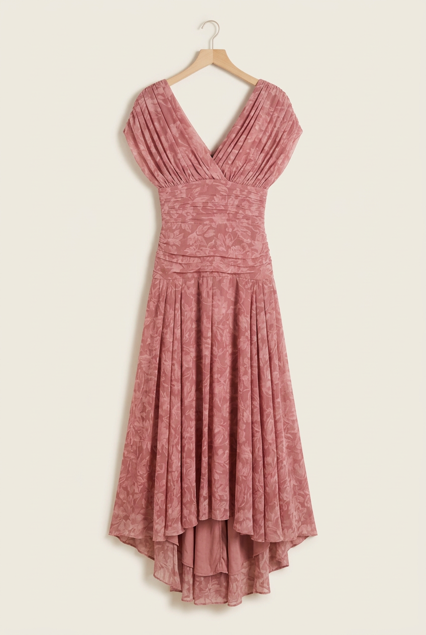 Pink Holiday Off-Shoulder Maxi Dress