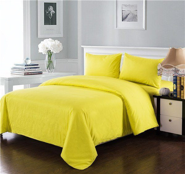 Tache 100% Cotton Neon Yellow Solid Duvet Cover Set (2-3PDUV-Yellow)-1