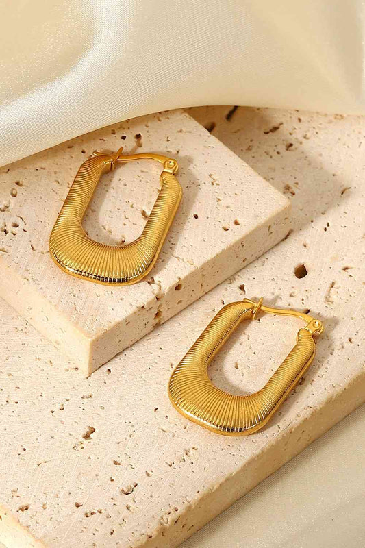 Good Luck Charm Screw-Thread U-Shaped Earrings-3