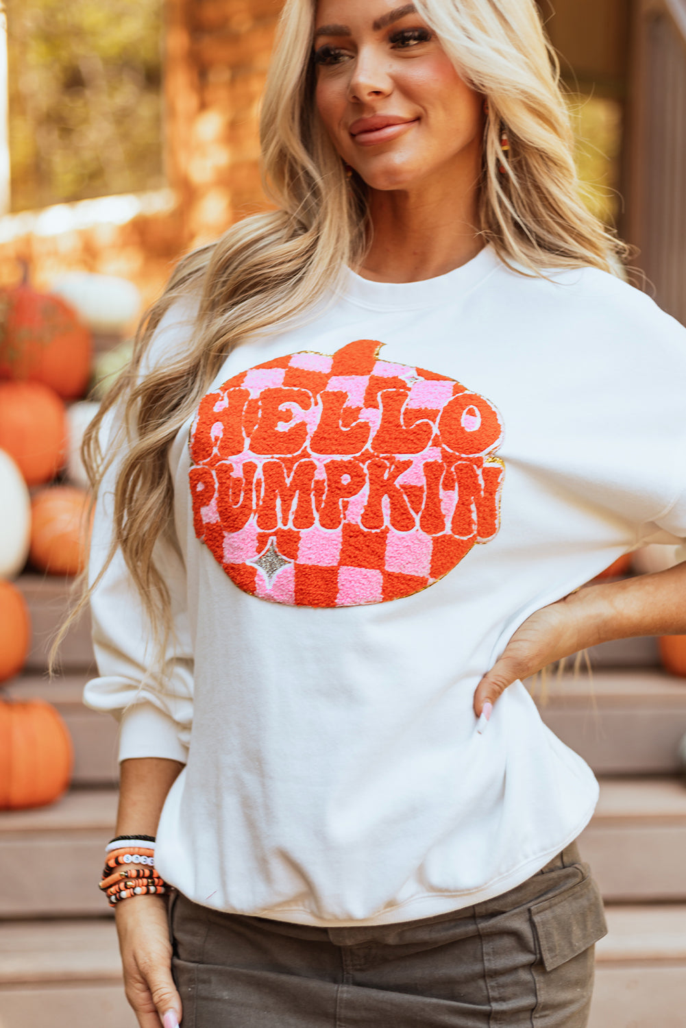 Blair Halloween Pumpkin Patched Pullover Sweatshirt-4
