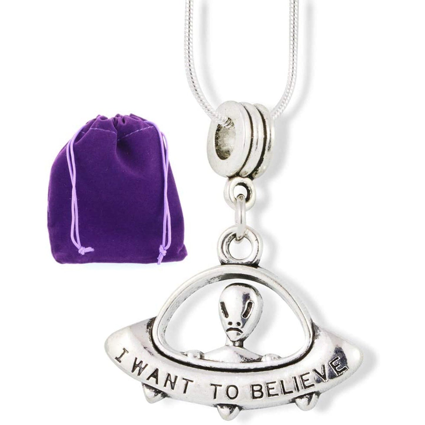 Alien Necklace - UFO Space Invader Necklace Pendant-0