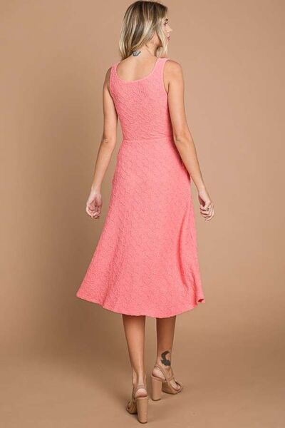 Culture Code Texture Square Neck Tank Dress with Pockets-2