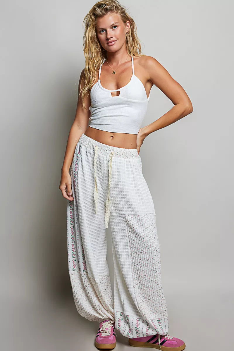POL Patchwork Wide Leg Pants