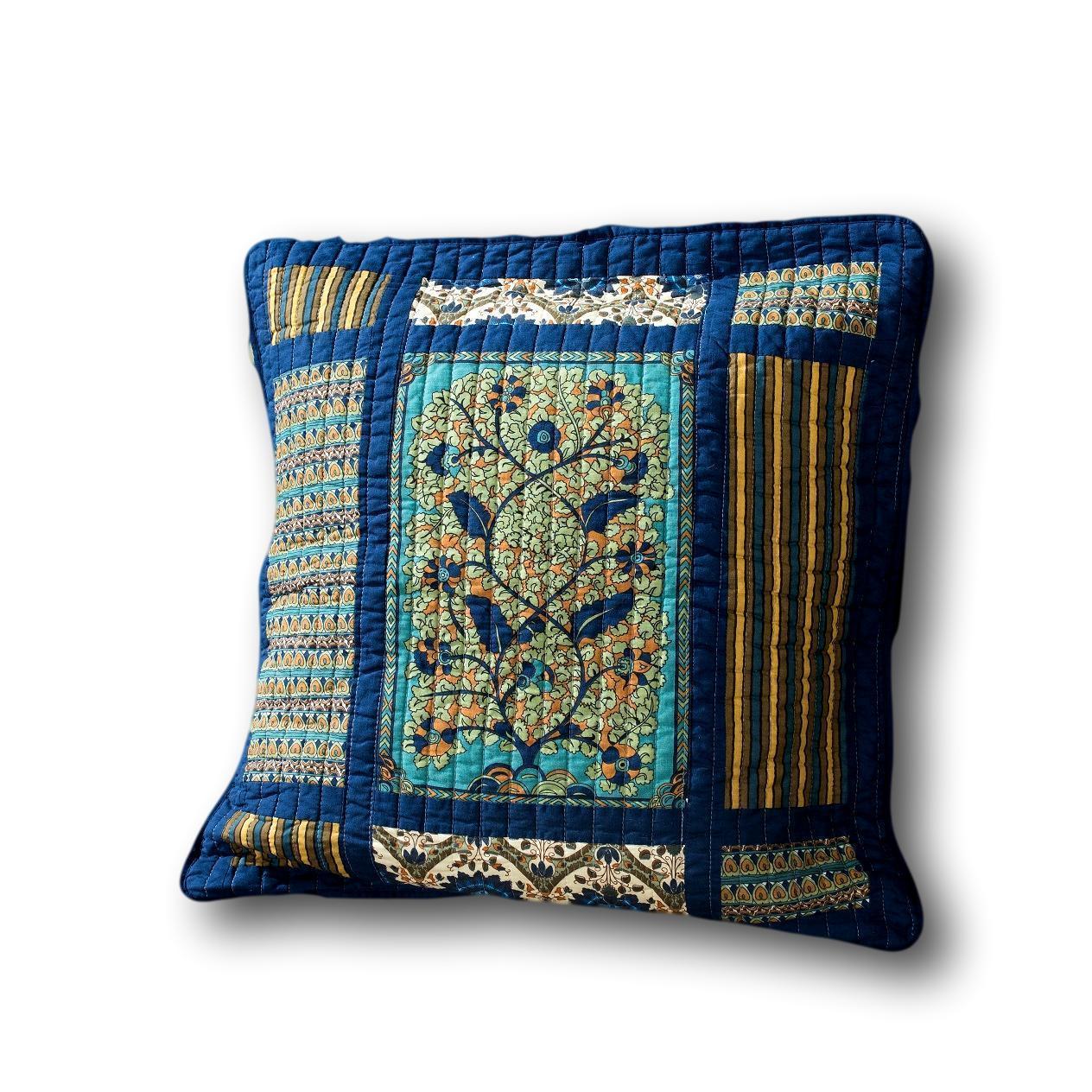 Tache 2 PC Elegant Striped Forest Patchwork Quilted Floral 1-Piece 26x26" Euro Sham (JHW-679)-0