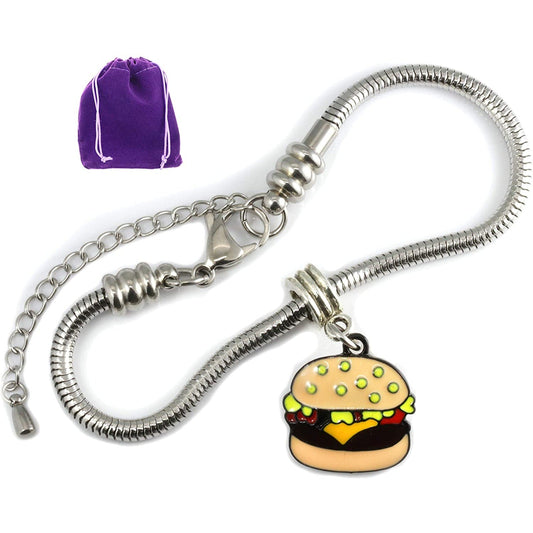 Hamburger Bracelet Jewelry - Food Jewelry and Food Charm-0