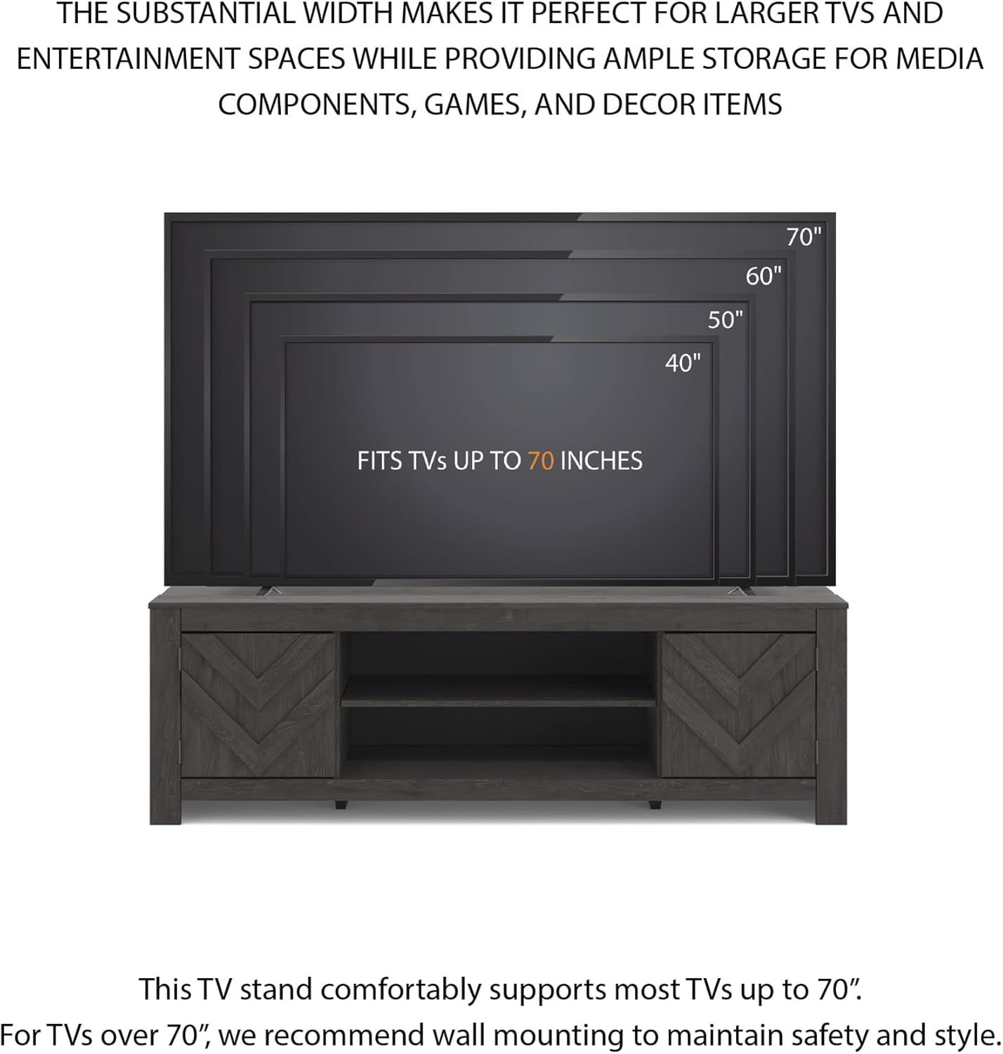 Cayboni Contem porary SeventyOneInch TV Stand Ebony-4