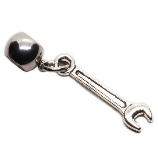 Elegant Tool Charms - Wrench Charm for Bracelet - Sterling Silver Wrench Charm for Jewelry Making - Ideal Gift for Craft Enthusiasts and DIY Lovers - Intricate Design and Durable Finish-0