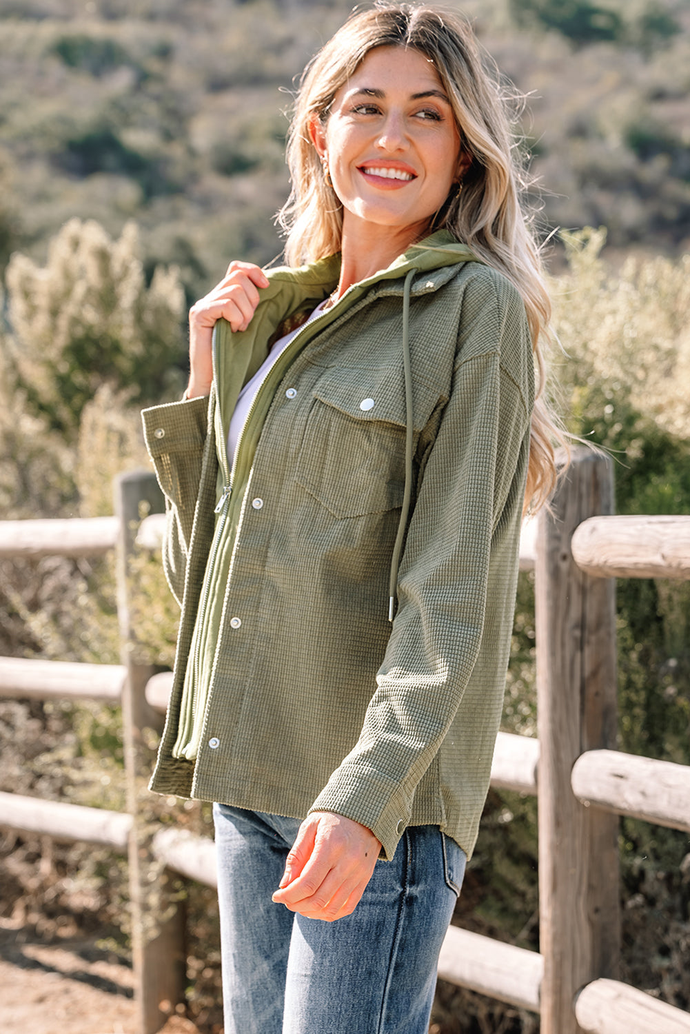Undine Knit Textured Hooded Jacket-2