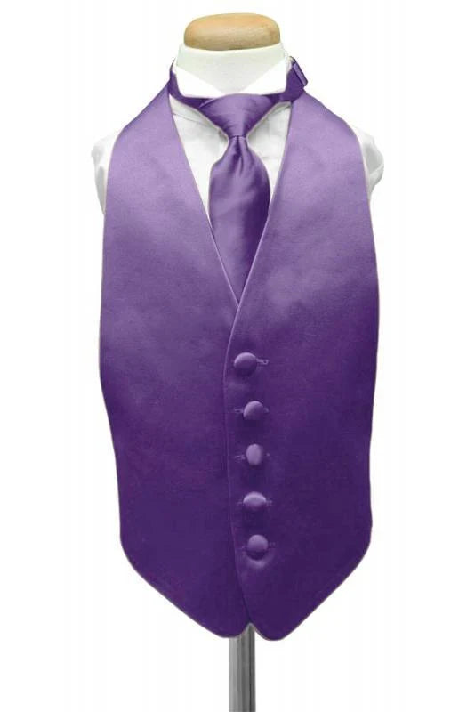 Luxury Satin Kids Tuxedo Vest-18
