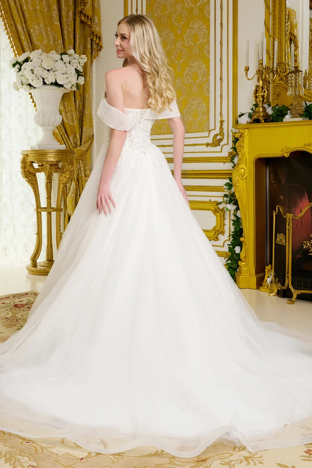 Wedding Gown A Voluminous A-Line Silhouette, With Shimmering Beads, Intricate Embroidery, And Sequins-1