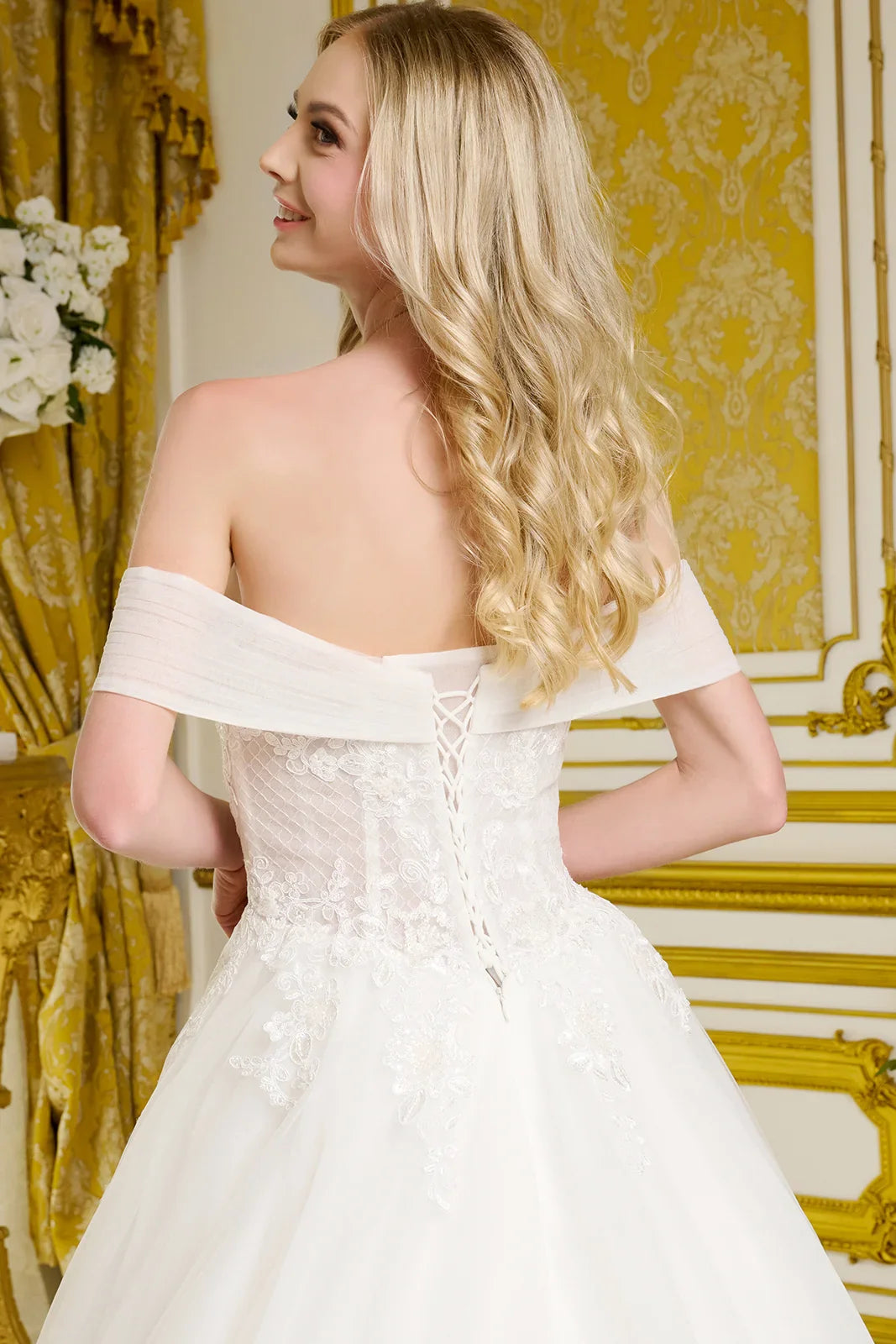 Wedding Gown A Voluminous A-Line Silhouette, With Shimmering Beads, Intricate Embroidery, And Sequins-4