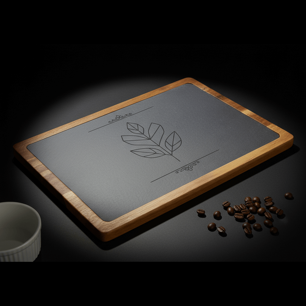 13x9 Acacia Wood & Slate Cutting Board – Handmade Charcuterie, Serving, and Engraving Board-1
