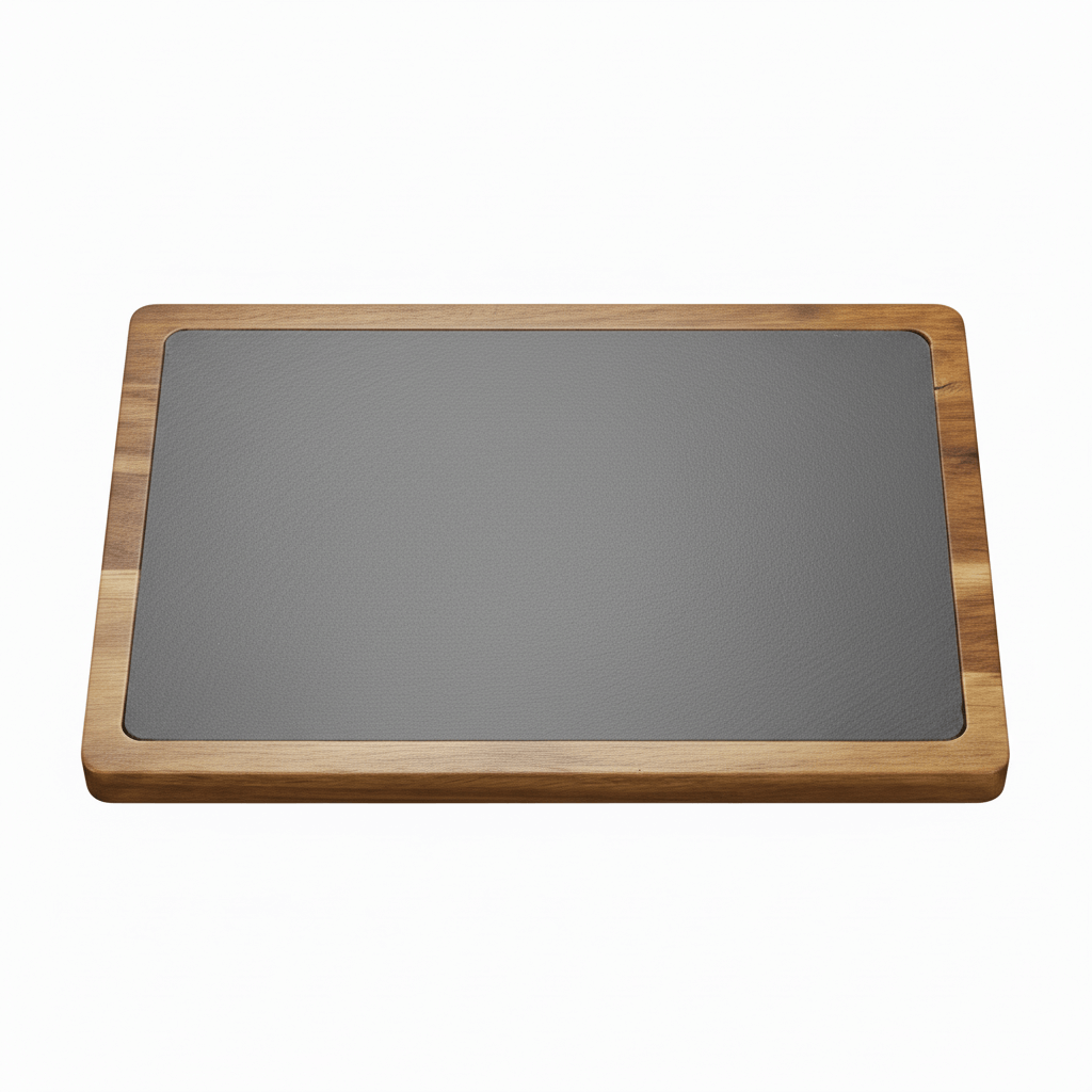 13x9 Acacia Wood & Slate Cutting Board – Handmade Charcuterie, Serving, and Engraving Board-0