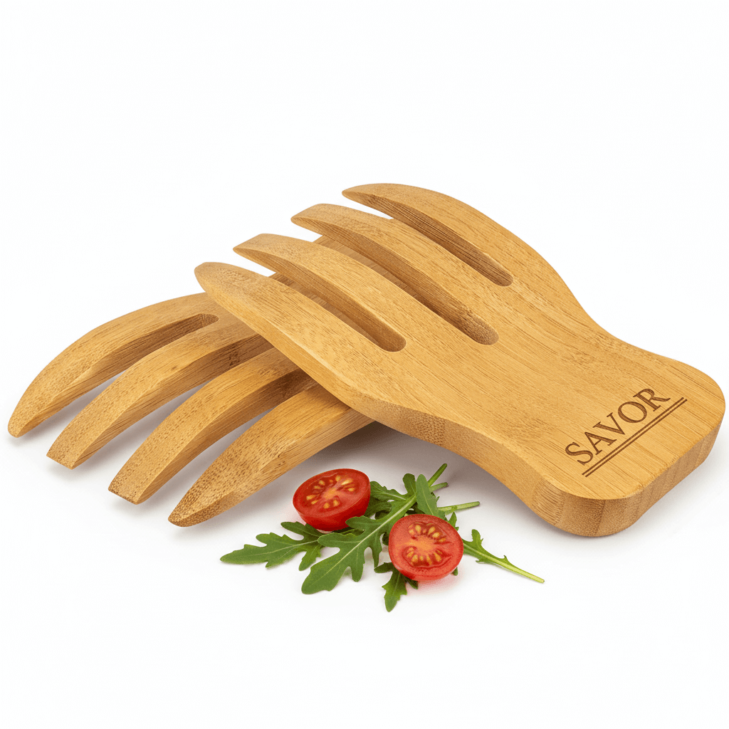 personalized bamboo salad hands Set with Custom Personalized Engraving-2