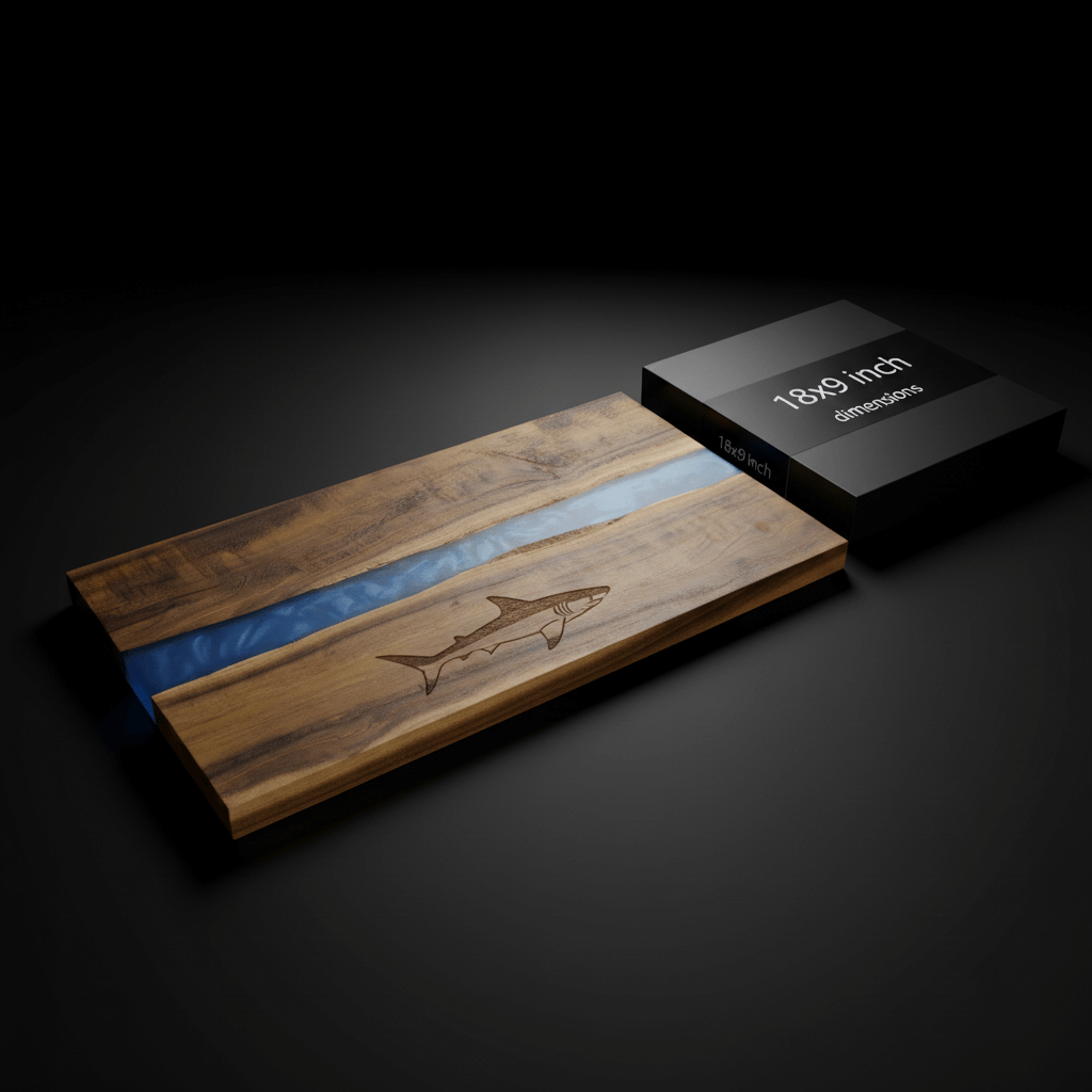 Acacia Wood Serving Board with Blue Pearl Resin | Custom Engraved Charcuterie Board | Personalized Gift for Kitchen & Events-4