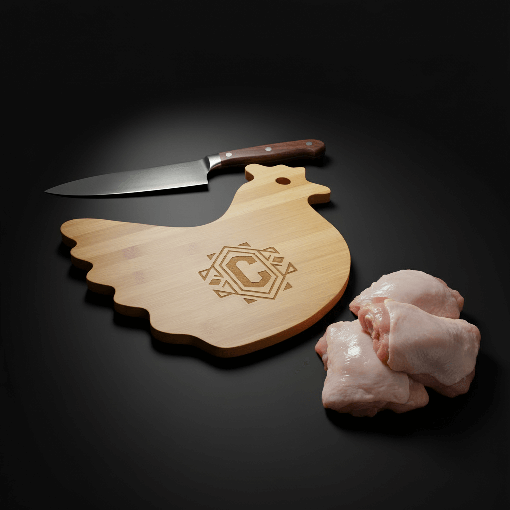Personalized Bamboo Hen Cutting Board-3