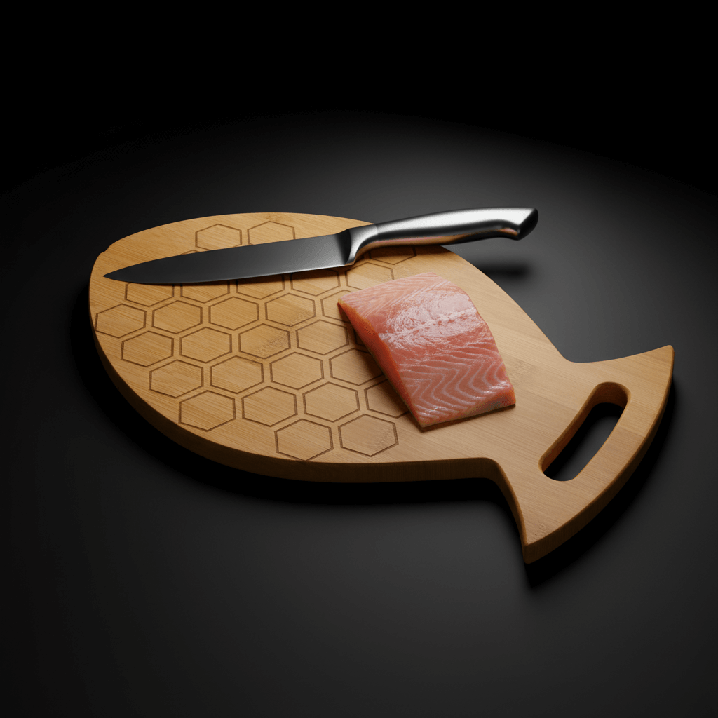 Custom engraved bamboo fish cutting board Bamboo wood Fish Shaped-4