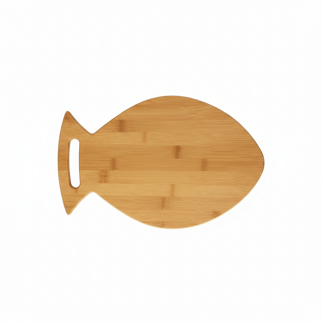 Custom engraved bamboo fish cutting board Bamboo wood Fish Shaped-0