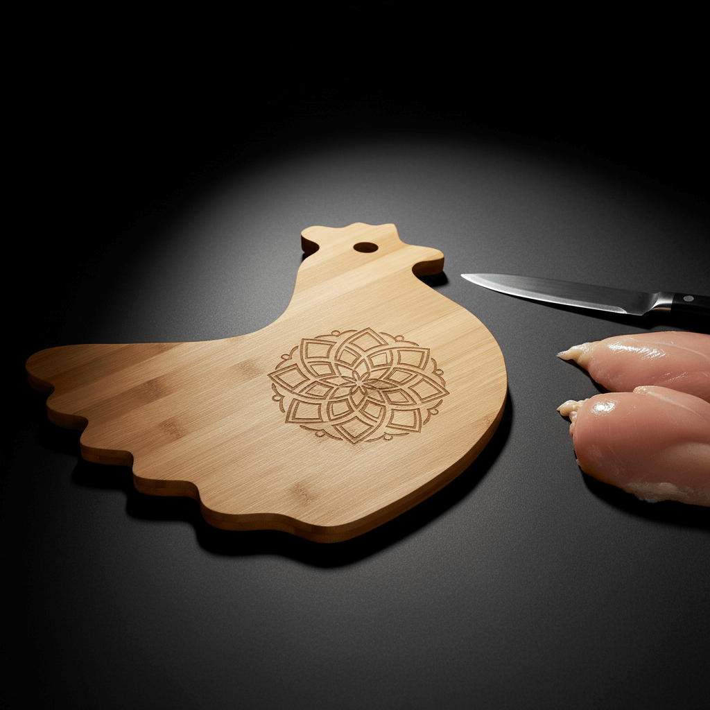 Personalized Bamboo Hen Cutting Board-2