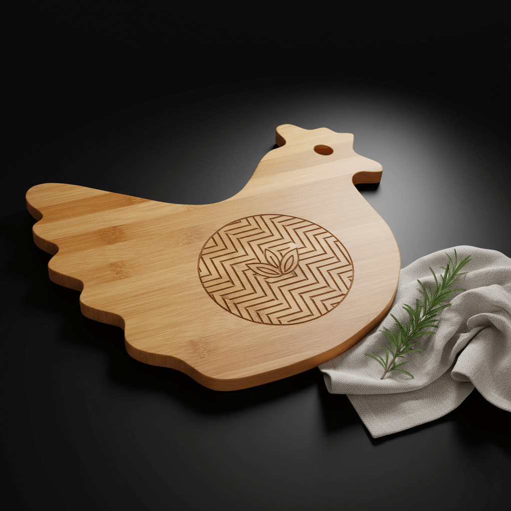 Personalized Bamboo Hen Cutting Board-4
