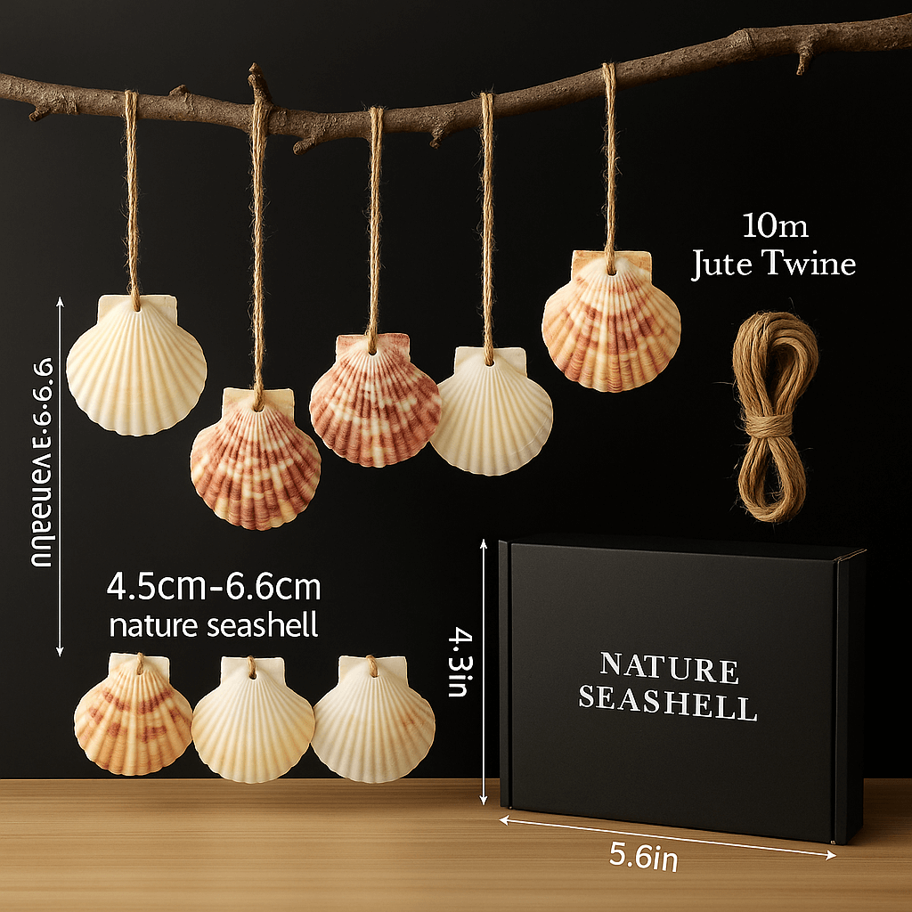 30PCS Natural Sea Shells Scallop Shells With Rope for Home Decor-1