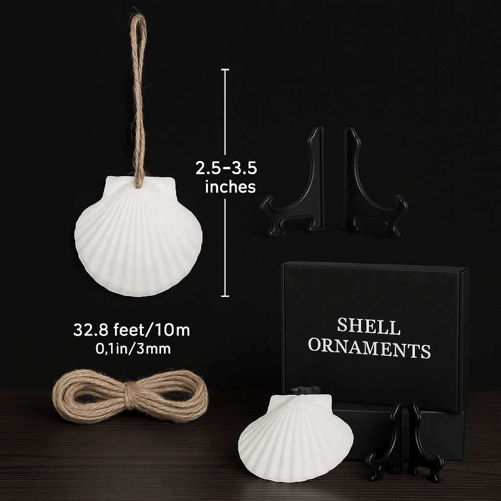 16PCS Natural Sea Shells Scallop Shells With Rope for home decor-2