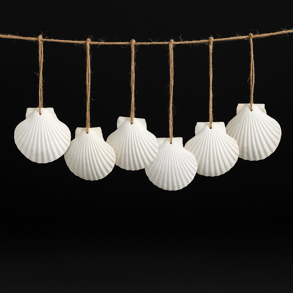 16PCS Natural Sea Shells Scallop Shells With Rope for home decor-1