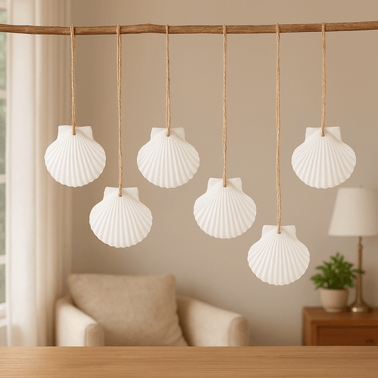 16PCS Natural Sea Shells Scallop Shells With Rope for home decor-0