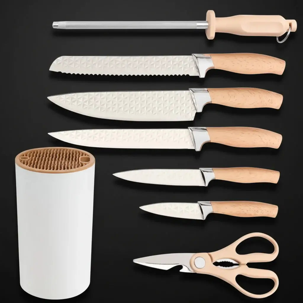 Stainless Steel Kitchen Knife Set with Holder 7-Piece-6