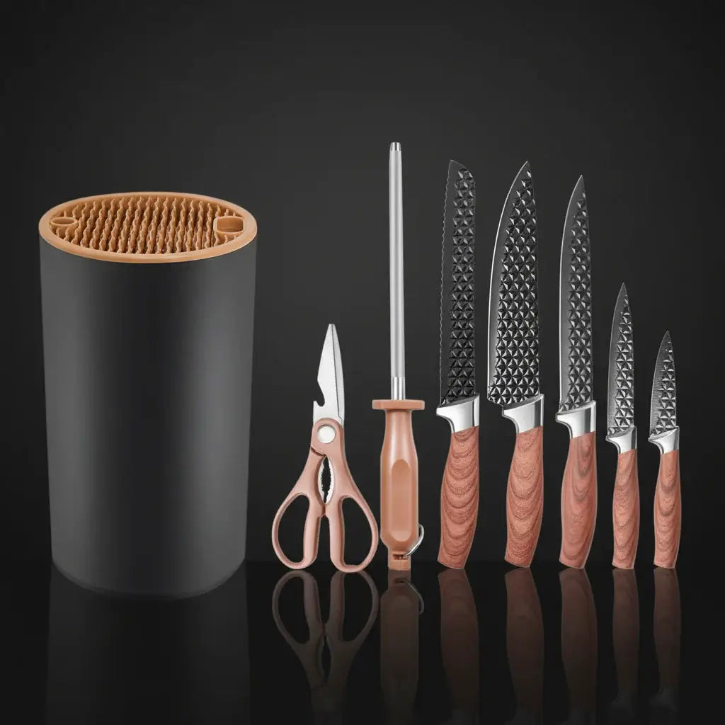Stainless Steel Kitchen Knife Set with Holder 7-Piece-5