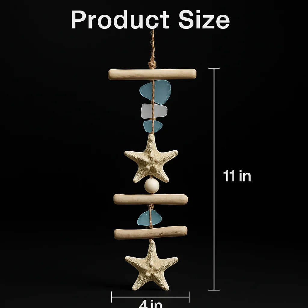 Seashells, Starfish Driftwood Beach Room Decoration Wall Hanging-1