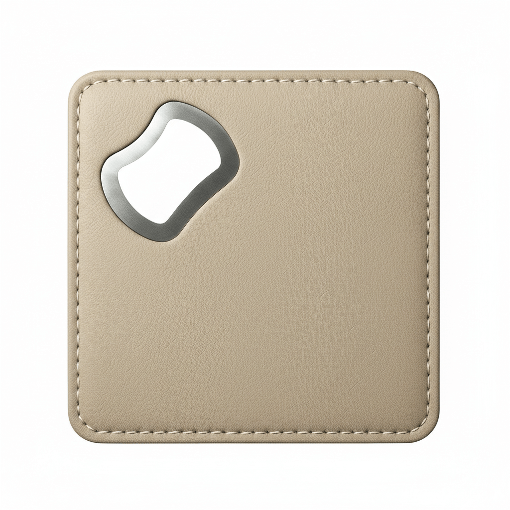 Leather Coaster and Bottle Opener with customize Engraving-0