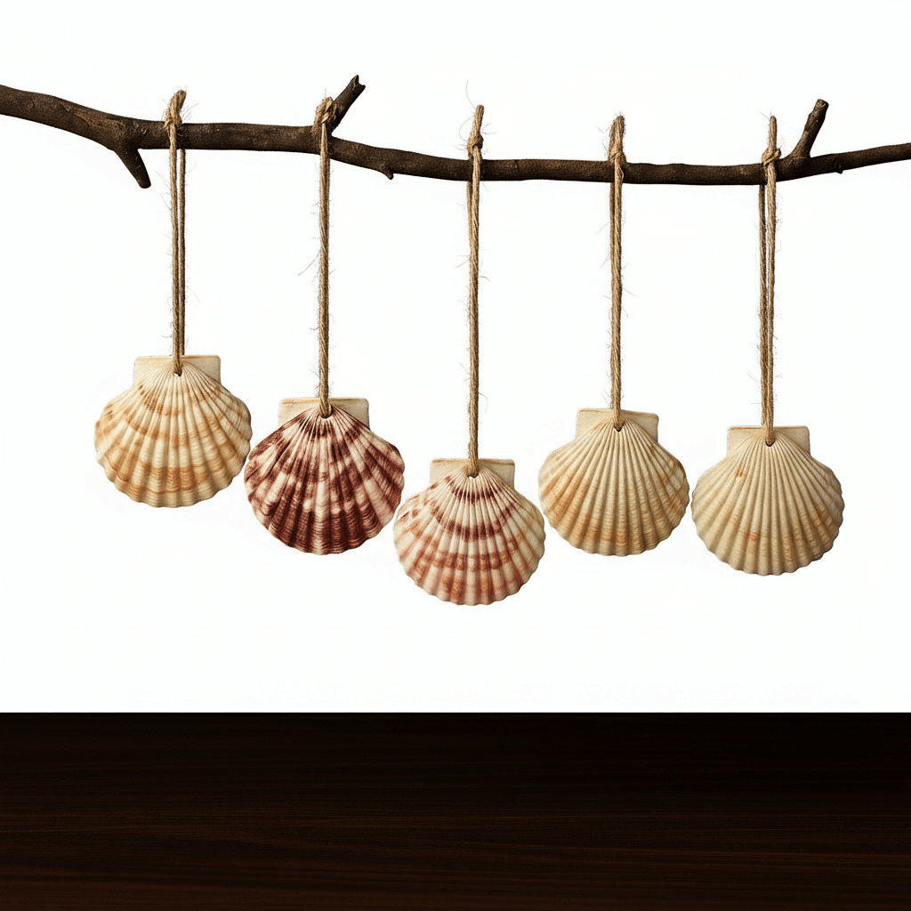 30PCS Natural Sea Shells Scallop Shells With Rope for Home Decor-0