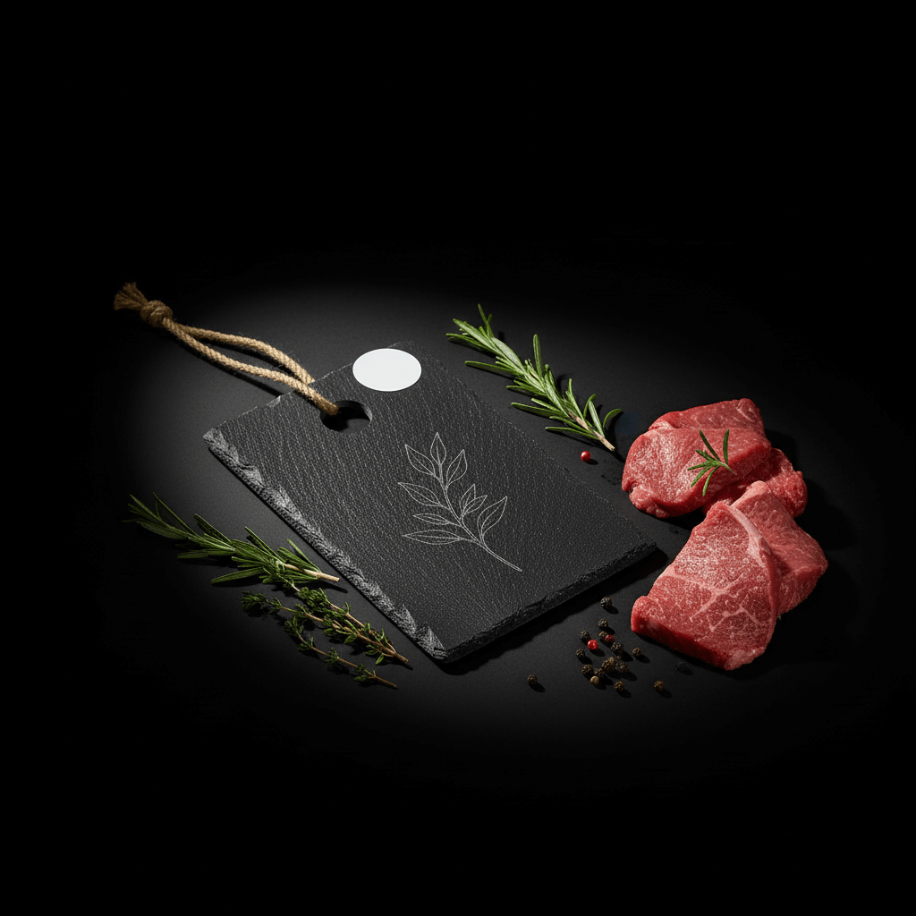 Personalized slate cutting board 9x6 with Hanger String-3