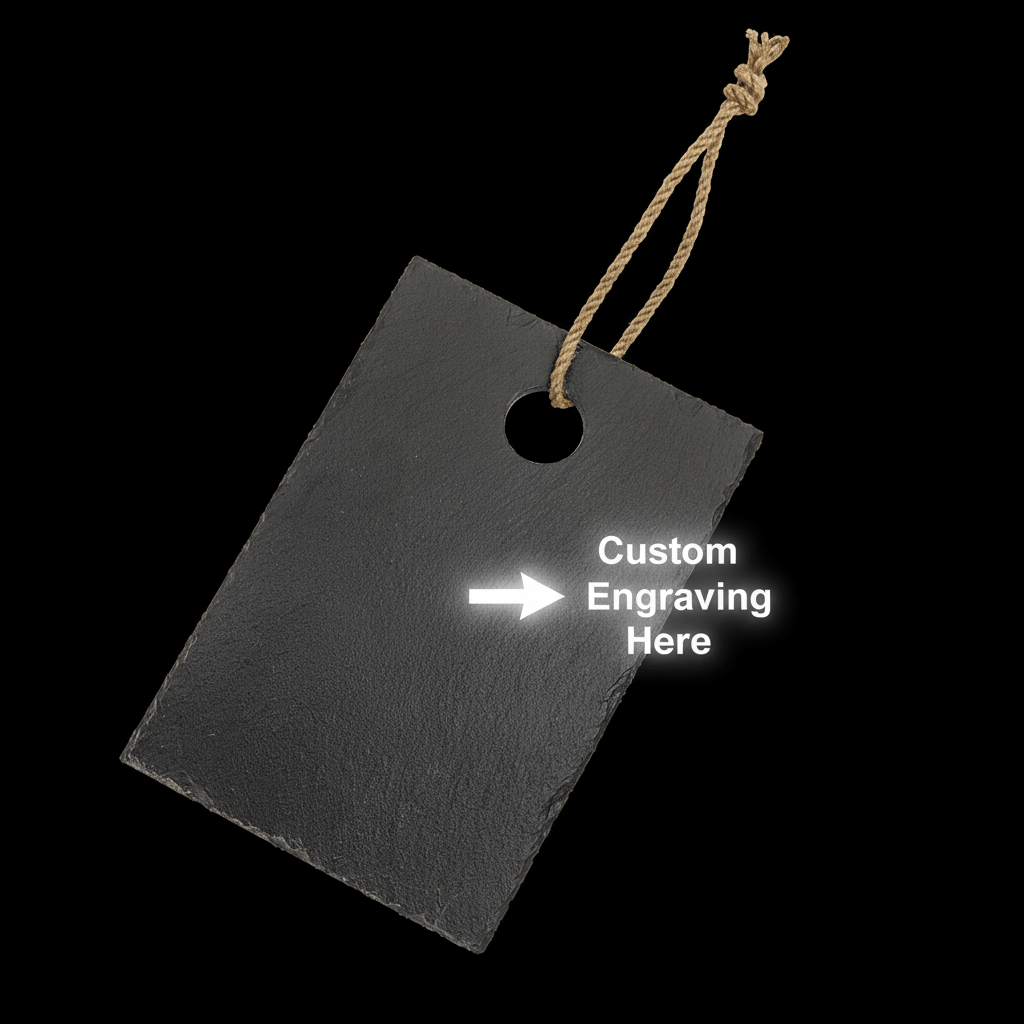 Personalized slate cutting board 9x6 with Hanger String-1