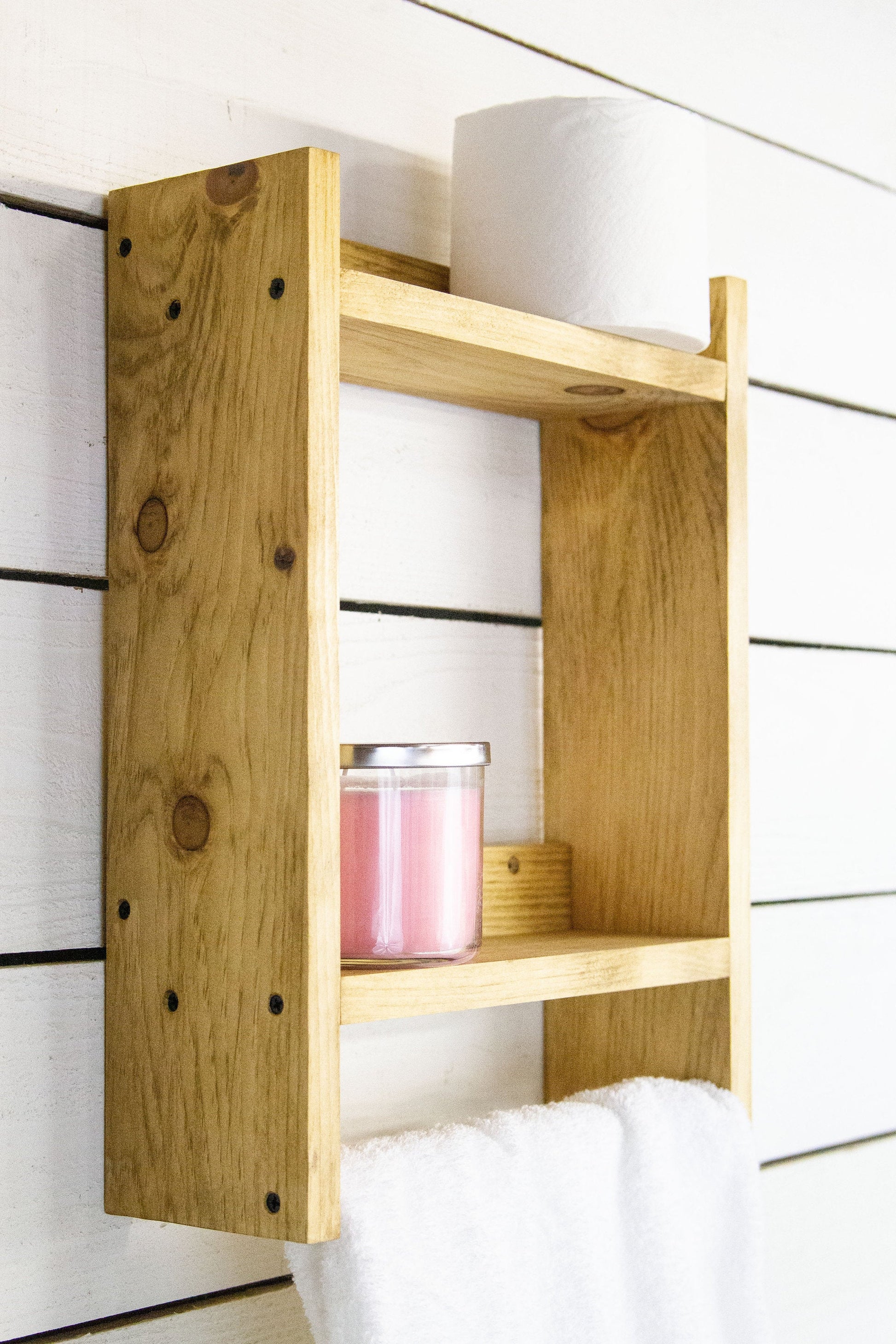 Hanging Shelf with Towel Bar-4