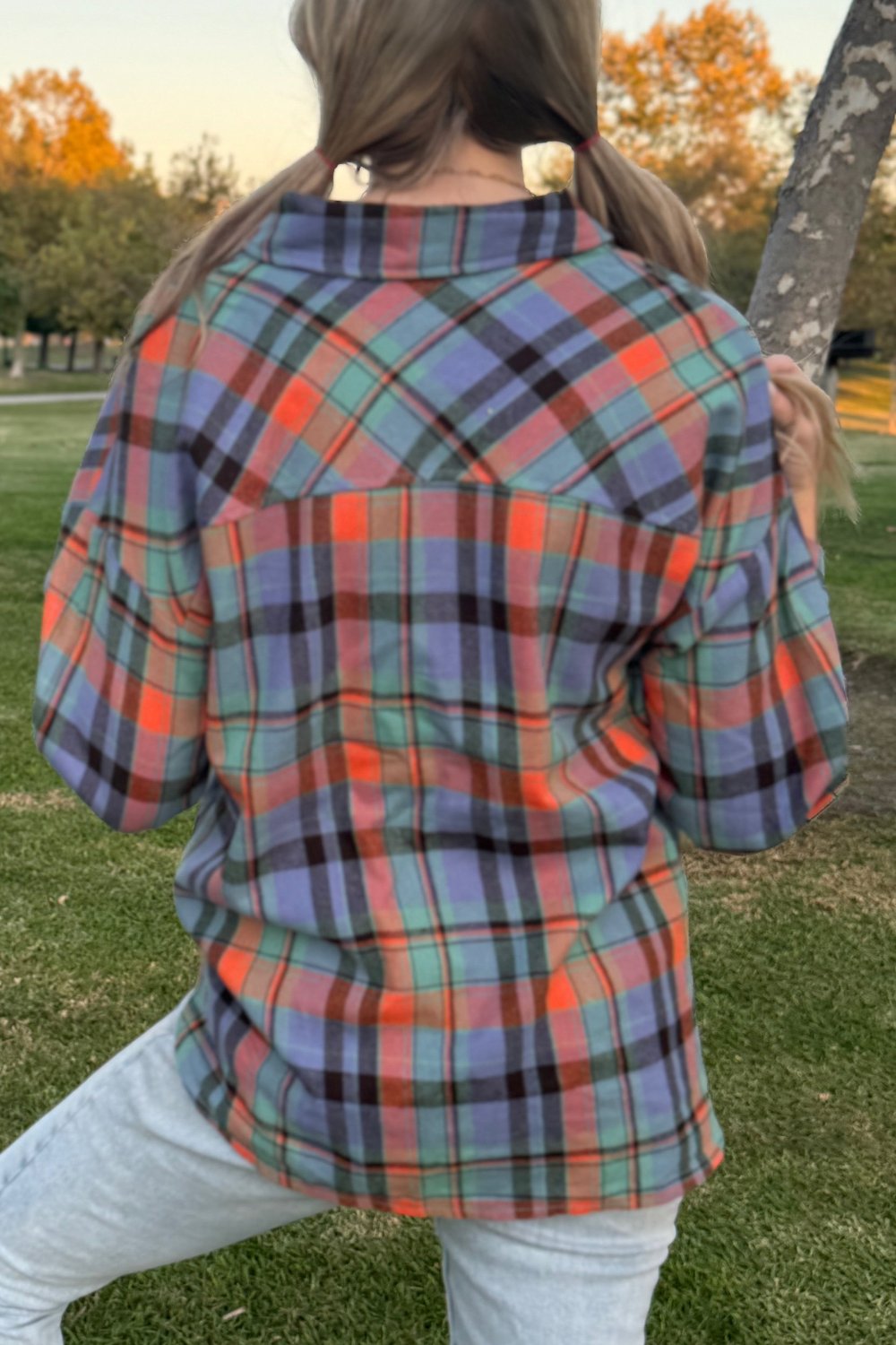 Loose-Fit Western Plaid Shirt