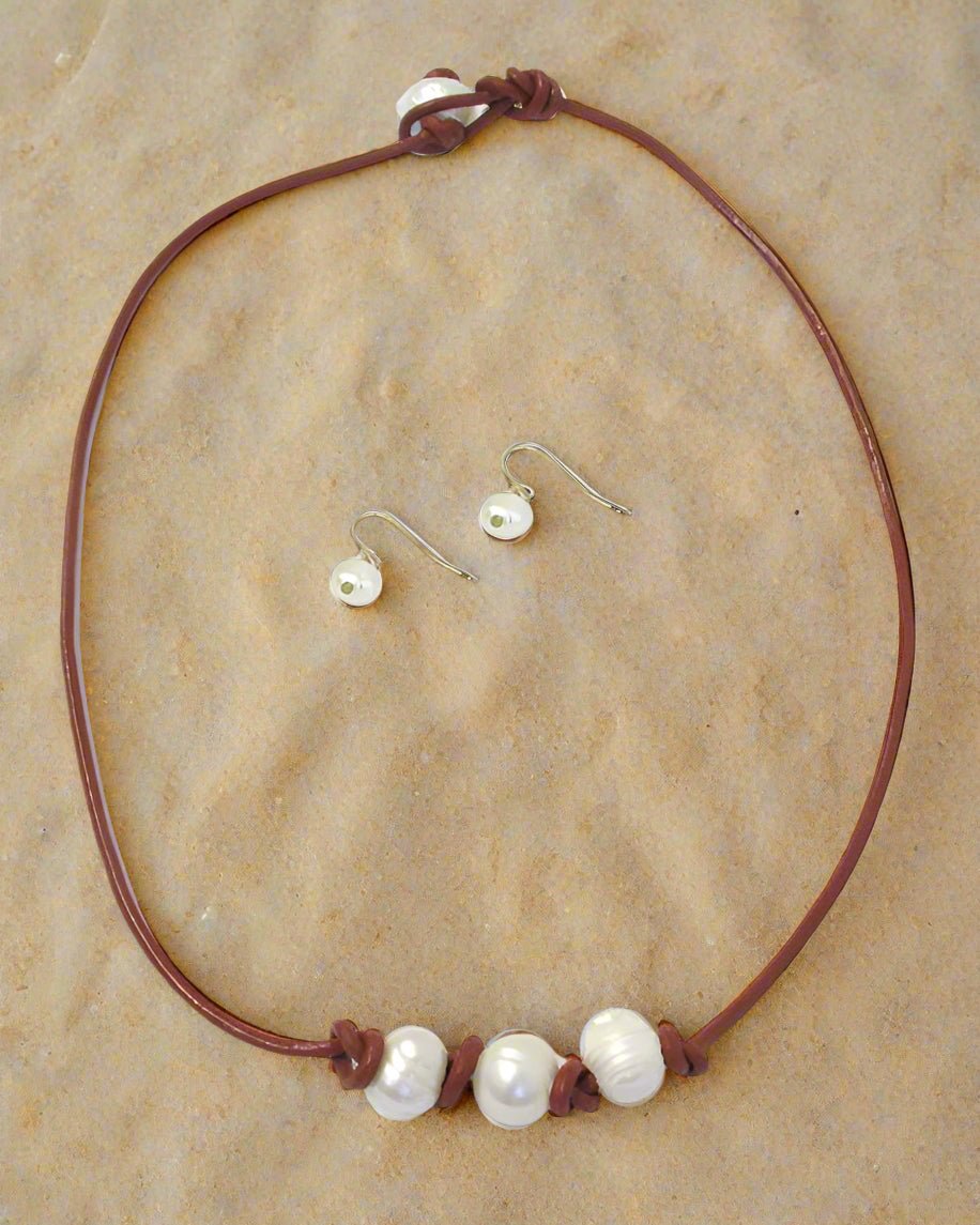 Freshwater Pearl Cord Necklace Set-0