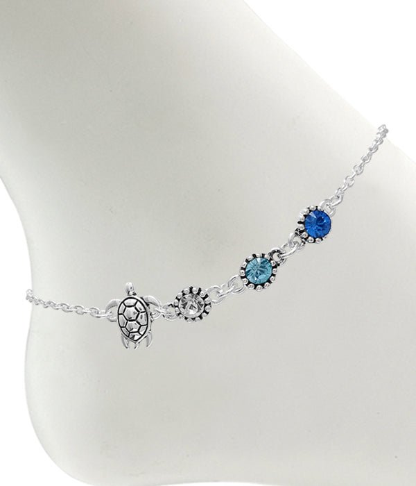 Turtle Crystal Anklet-0