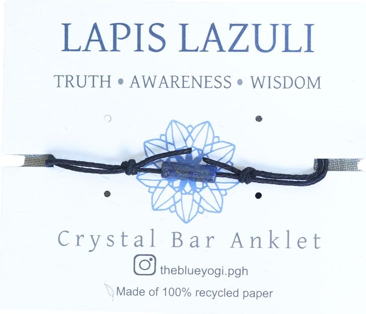 Lapis Lazuli Bar Minimal and Adjustable Anklet-2