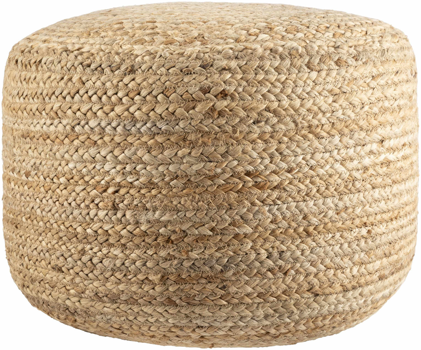 Lavertezzo Brick Red Knitted Beige Cotton Pouf-3