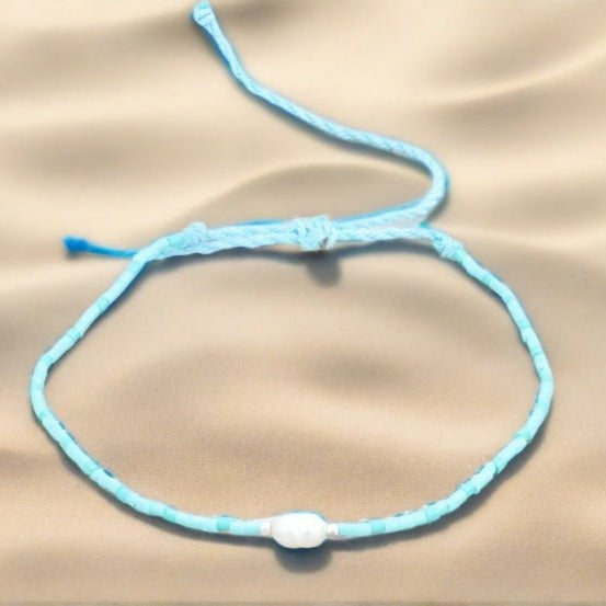 Matira Freshwater Pearl Beaded Anklet-0