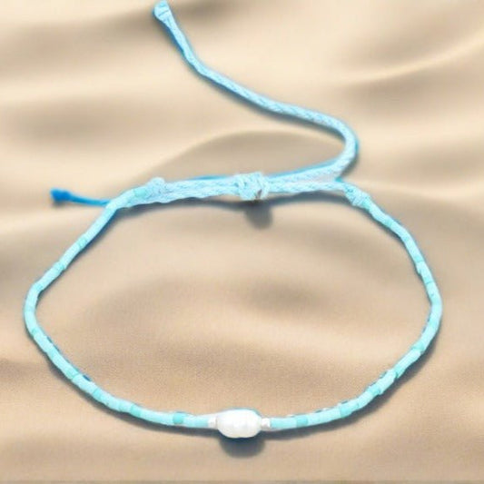 Matira Freshwater Pearl Beaded Anklet-0