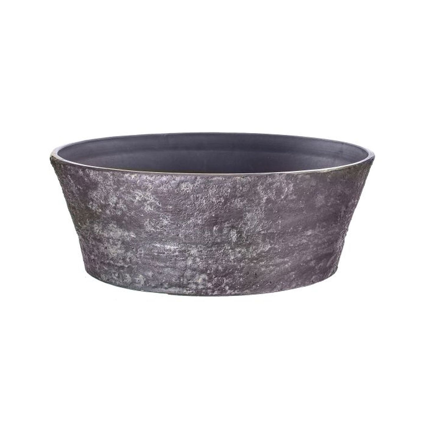 Regency International Fiber Resin Aged Round Low Planter 20"Dx7"H-0