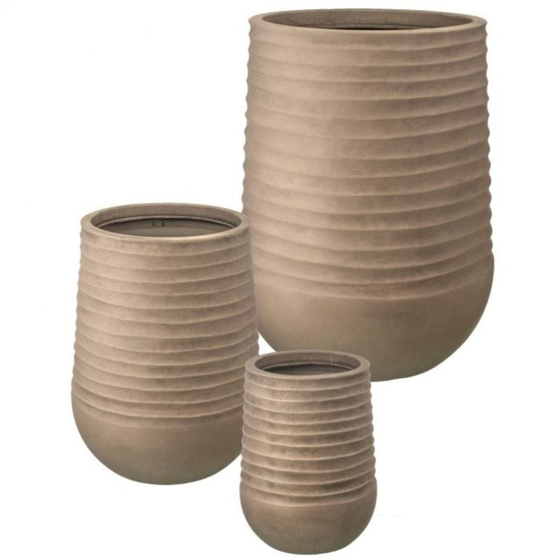 Regency International Hi-Dense Resin Tall Wave Planter 15-27"T, Set Of 3-0