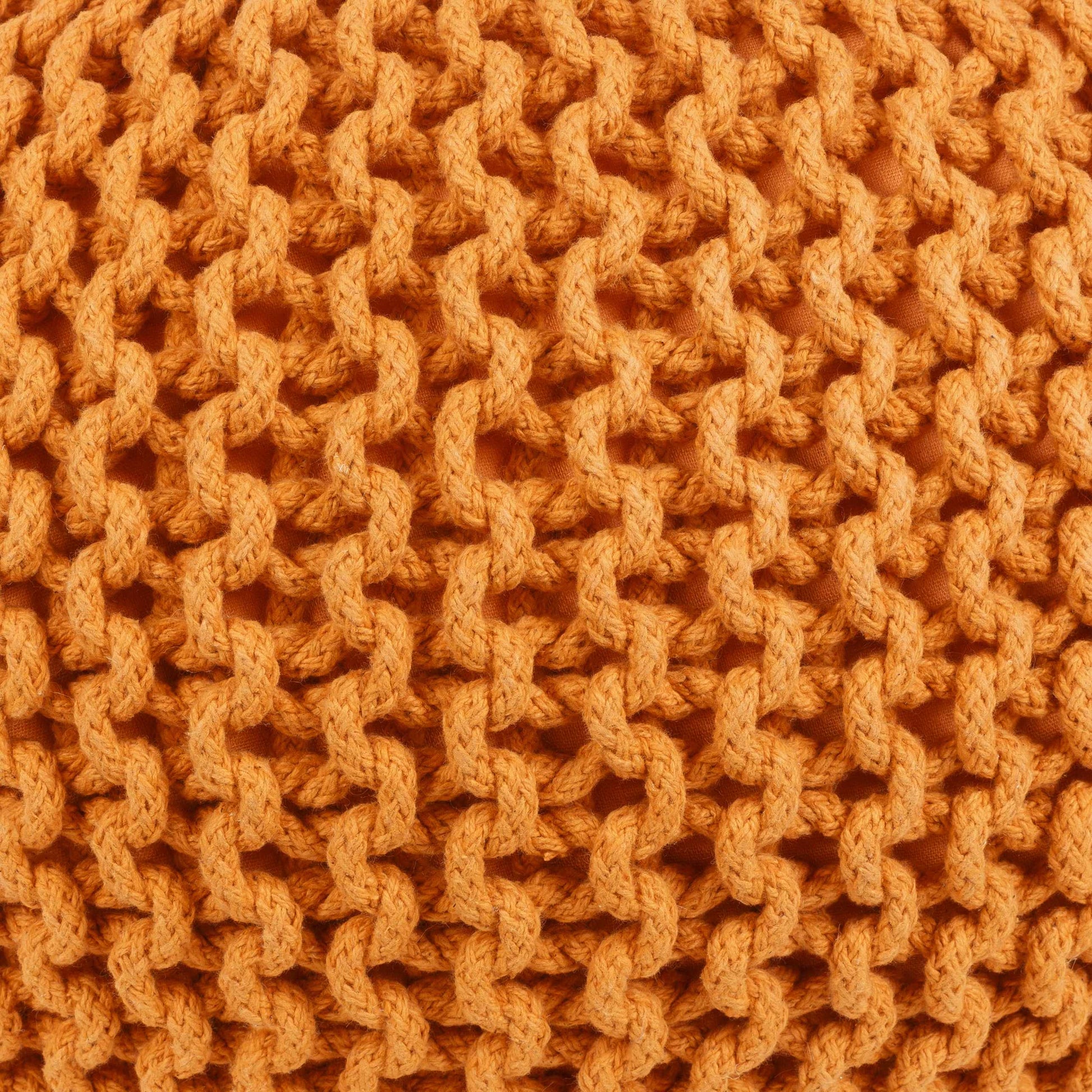 Morimondo Orange Knitted Cotton Pouf-3