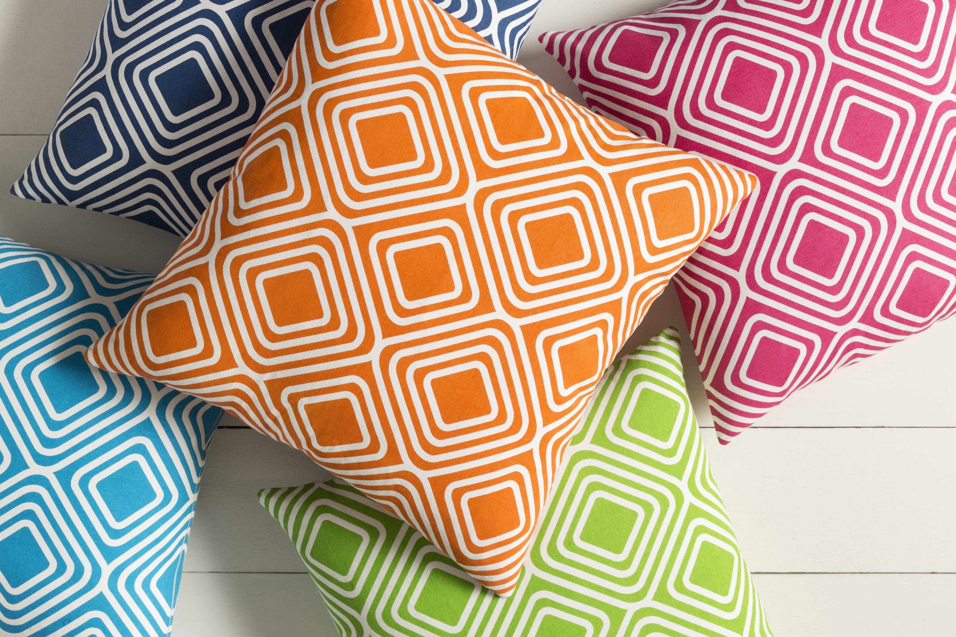 Kinross Pink Geometric Square Throw Pillow - Clearance-1