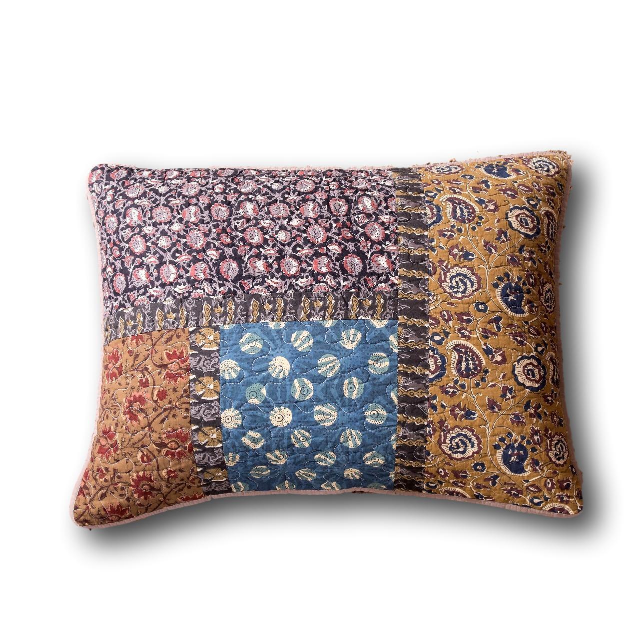 Tache Sunset Blooms Floral Quilted Patchwork Multi color Cotton Pillow Sham (JHW-825-Sham)-0
